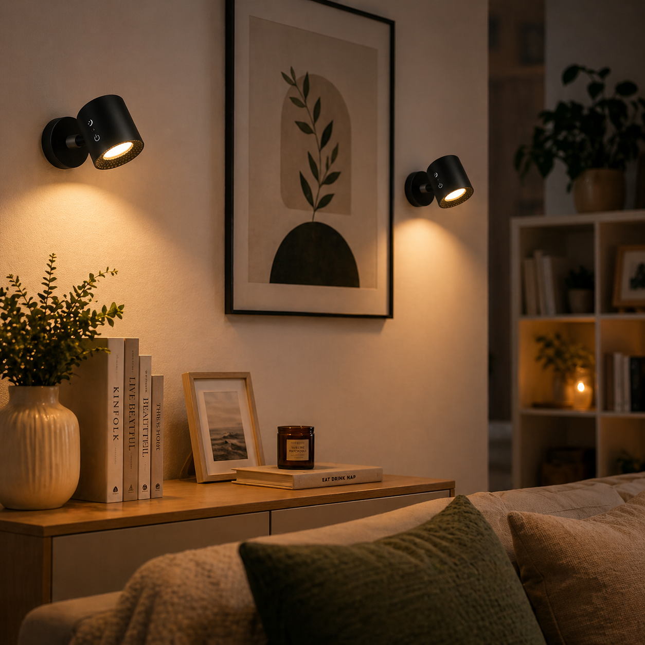 Dubbelljus Lámpara de Pared LED Giratoria