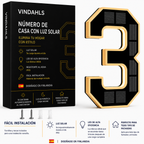 Vindahls Numery domu | Podświetlane i zasilane energią słoneczną