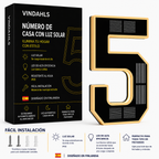 Vindahls Numery domu | Podświetlane i zasilane energią słoneczną