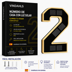 Vindahls Numery domu | Podświetlane i zasilane energią słoneczną