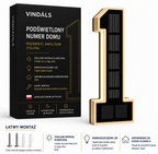 Vindahls Numery domu | Podświetlane i zasilane energią słoneczną