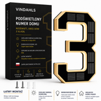 Vindahls Numery domu | Podświetlane i zasilane energią słoneczną