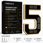 Vindahls Numery domu | Podświetlane i zasilane energią słoneczną