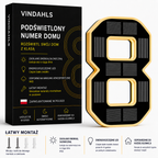 Vindahls Numery domu | Podświetlane i zasilane energią słoneczną