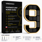 Vindahls Numery domu | Podświetlane i zasilane energią słoneczną