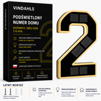 Vindahls Numery domu | Podświetlane i zasilane energią słoneczną
