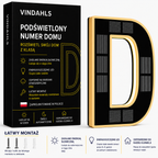Vindahls Numery domu | Podświetlane i zasilane energią słoneczną